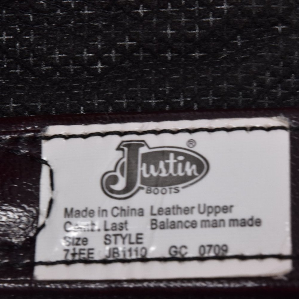 Justin Basics Boot Western Cowboy Men 7.5 EE JB1110 Rodeo Farmhouse Boho Unisex - Picture 13 of 13